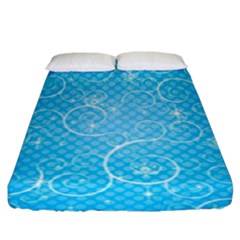 Leaf Blue Snow Circle Polka Star Fitted Sheet (king Size) by Mariart