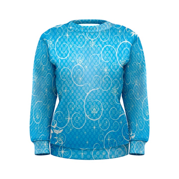 Leaf Blue Snow Circle Polka Star Women s Sweatshirt