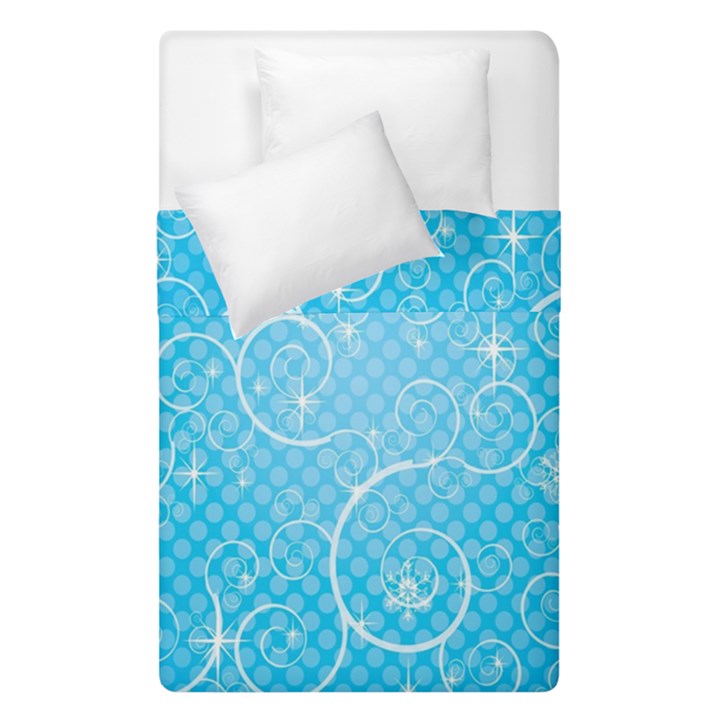 Leaf Blue Snow Circle Polka Star Duvet Cover Double Side (Single Size)