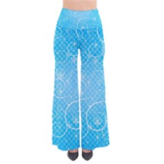 Leaf Blue Snow Circle Polka Star Pants by Mariart