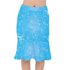 Leaf Blue Snow Circle Polka Star Mermaid Skirt by Mariart