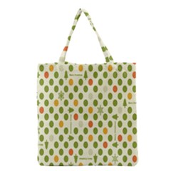 Merry Christmas Polka Dot Circle Snow Tree Green Orange Red Gray Grocery Tote Bag by Mariart