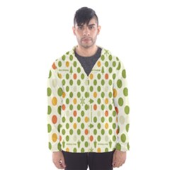 Merry Christmas Polka Dot Circle Snow Tree Green Orange Red Gray Hooded Wind Breaker (men) by Mariart