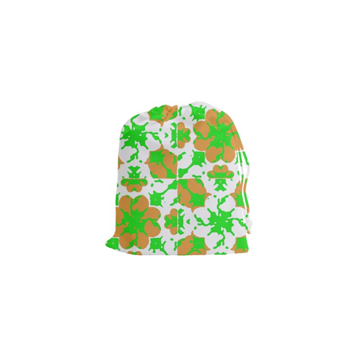 Graphic Floral Seamless Pattern Mosaic Drawstring Pouches (XS) 