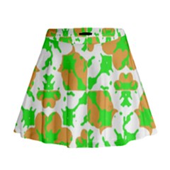 Graphic Floral Seamless Pattern Mosaic Mini Flare Skirt