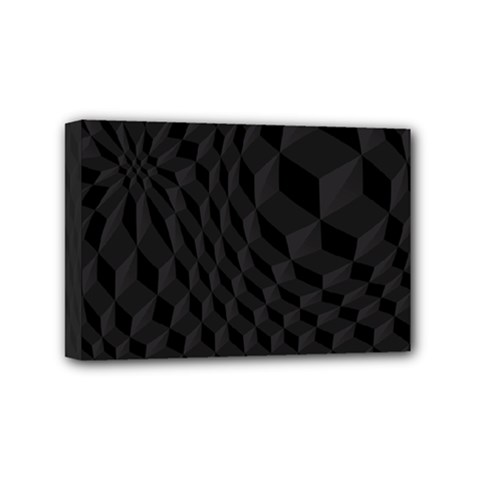 Black Pattern Dark Texture Background Mini Canvas 6  X 4  by Nexatart