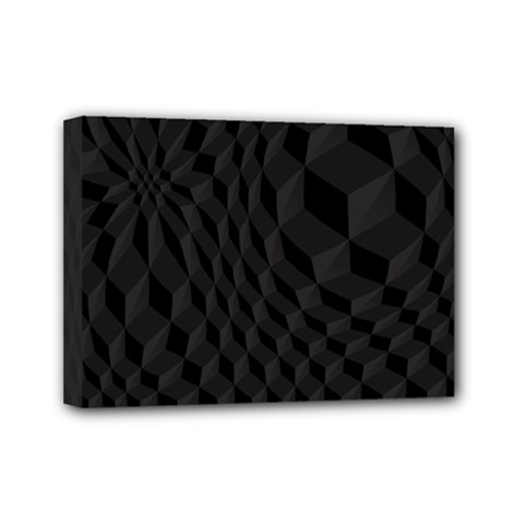 Black Pattern Dark Texture Background Mini Canvas 7  X 5  by Nexatart