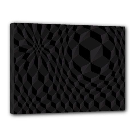 Black Pattern Dark Texture Background Canvas 16  X 12  by Nexatart