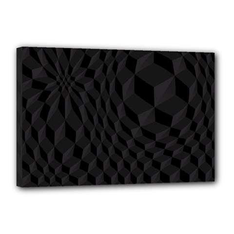 Black Pattern Dark Texture Background Canvas 18  X 12  by Nexatart