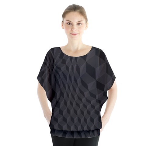 Black Pattern Dark Texture Background Blouse by Nexatart