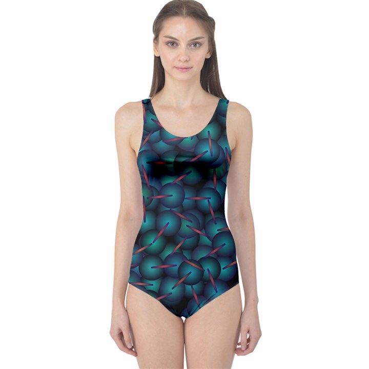 Background Abstract Textile Design One Piece Swimsuit