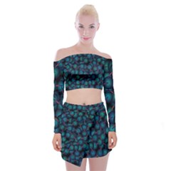 Background Abstract Textile Design Off Shoulder Top With Skirt Set