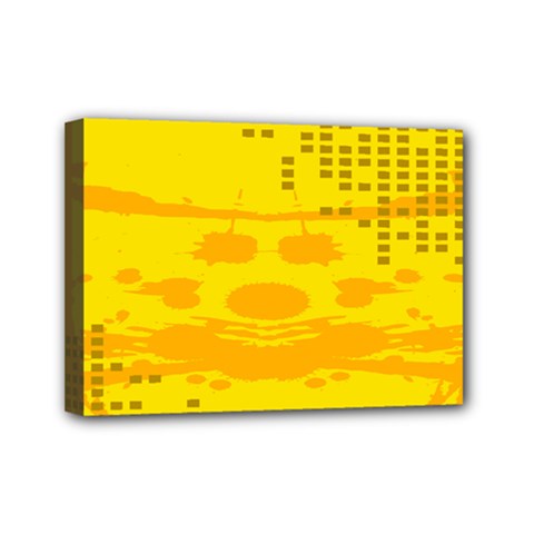 Texture Yellow Abstract Background Mini Canvas 7  X 5  by Nexatart