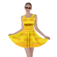 Texture Yellow Abstract Background Skater Dress by Nexatart