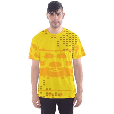 Texture Yellow Abstract Background Men s Sport Mesh Tee by Nexatart