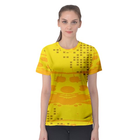 Texture Yellow Abstract Background Women s Sport Mesh Tee by Nexatart