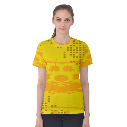 Texture Yellow Abstract Background Women s Cotton Tee by Nexatart