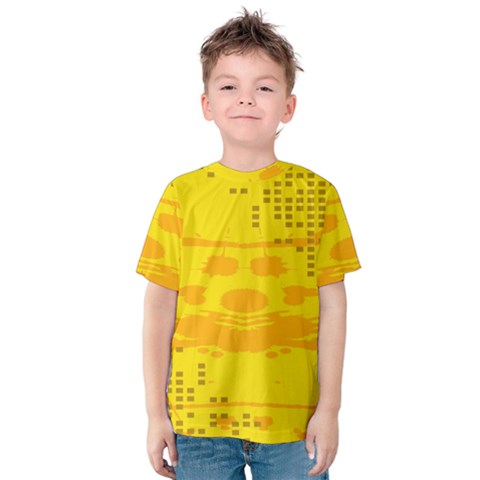 Texture Yellow Abstract Background Kids  Cotton Tee by Nexatart