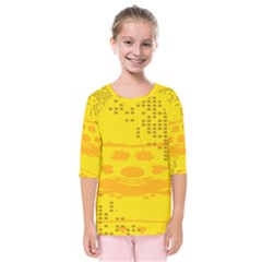 Texture Yellow Abstract Background Kids  Quarter Sleeve Raglan Tee