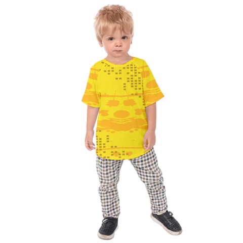 Texture Yellow Abstract Background Kids  Raglan Tee by Nexatart