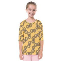 Abstract Shapes Links Design Kids  Quarter Sleeve Raglan Tee