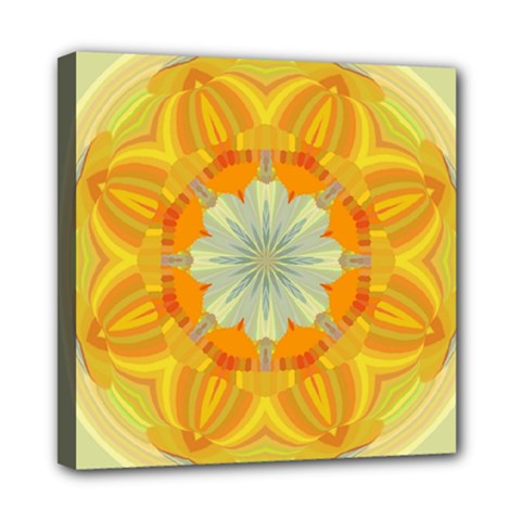 Sunshine Sunny Sun Abstract Yellow Mini Canvas 8  X 8  by Nexatart