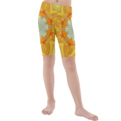 Sunshine Sunny Sun Abstract Yellow Kids  Mid Length Swim Shorts by Nexatart