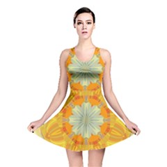 Sunshine Sunny Sun Abstract Yellow Reversible Skater Dress by Nexatart