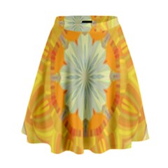 Sunshine Sunny Sun Abstract Yellow High Waist Skirt by Nexatart