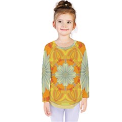 Sunshine Sunny Sun Abstract Yellow Kids  Long Sleeve Tee