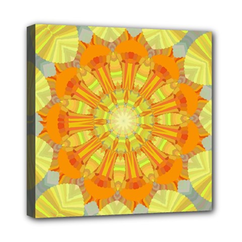 Sunshine Sunny Sun Abstract Yellow Mini Canvas 8  X 8  by Nexatart