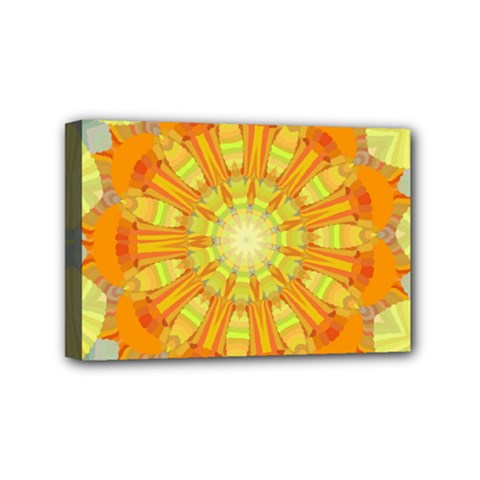 Sunshine Sunny Sun Abstract Yellow Mini Canvas 6  X 4  by Nexatart