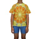 Sunshine Sunny Sun Abstract Yellow Kids  Short Sleeve Swimwear View1