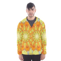 Sunshine Sunny Sun Abstract Yellow Hooded Wind Breaker (men) by Nexatart