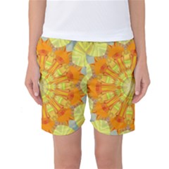 Sunshine Sunny Sun Abstract Yellow Women s Basketball Shorts by Nexatart