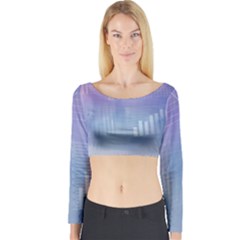 Business Background Blue Corporate Long Sleeve Crop Top by Nexatart