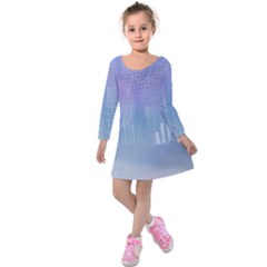 Business Background Blue Corporate Kids  Long Sleeve Velvet Dress by Nexatart