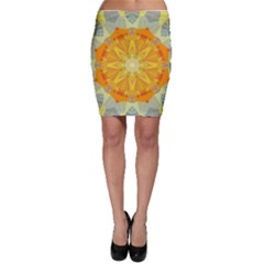 Sunshine Sunny Sun Abstract Yellow Bodycon Skirt by Nexatart