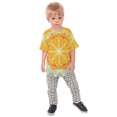 Sunshine Sunny Sun Abstract Yellow Kids  Raglan Tee by Nexatart