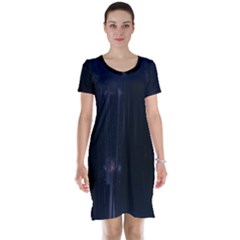 Abstract Dark Stylish Background Short Sleeve Nightdress