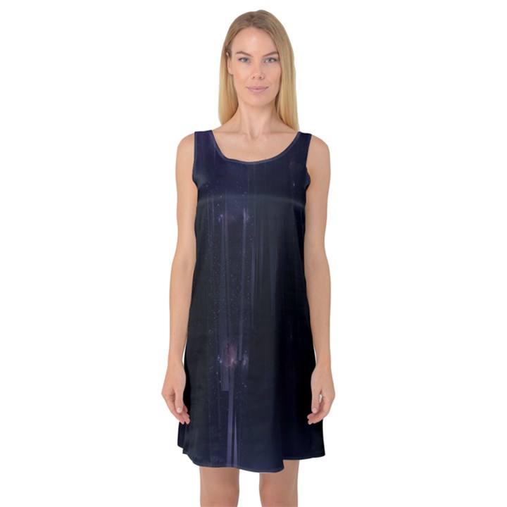 Abstract Dark Stylish Background Sleeveless Satin Nightdress