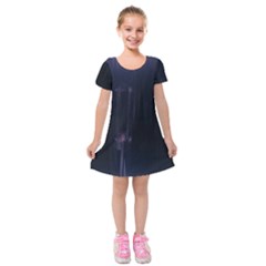 Abstract Dark Stylish Background Kids  Short Sleeve Velvet Dress by Nexatart