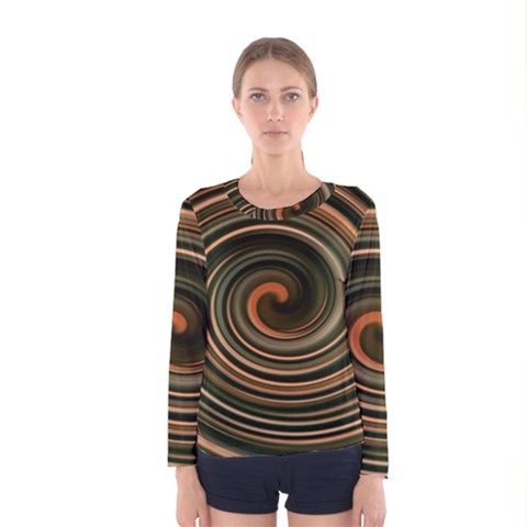 Strudel Spiral Eddy Background Women s Long Sleeve Tee by Nexatart