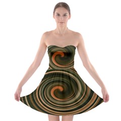 Strudel Spiral Eddy Background Strapless Bra Top Dress by Nexatart