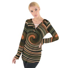 Strudel Spiral Eddy Background Women s Tie Up Tee by Nexatart