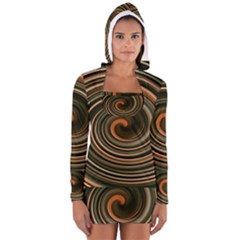 Strudel Spiral Eddy Background Women s Long Sleeve Hooded T-shirt by Nexatart