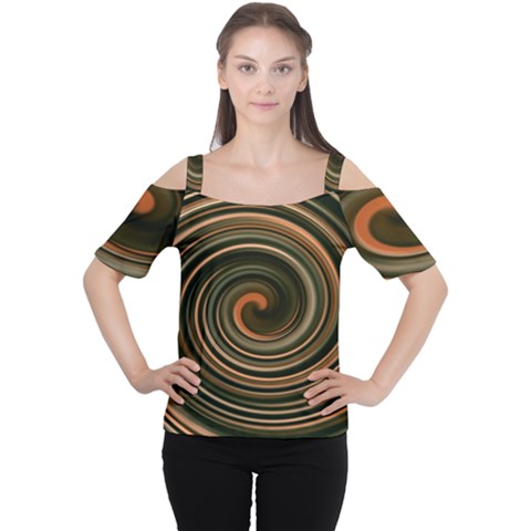 Strudel Spiral Eddy Background Women s Cutout Shoulder Tee by Nexatart