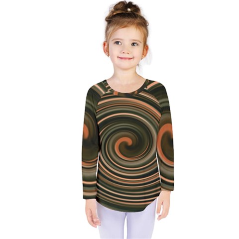 Strudel Spiral Eddy Background Kids  Long Sleeve Tee by Nexatart