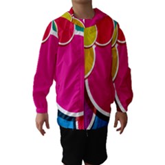 Paint Circle Red Pink Yellow Blue Green Polka Hooded Wind Breaker (kids) by Mariart