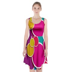 Paint Circle Red Pink Yellow Blue Green Polka Racerback Midi Dress by Mariart